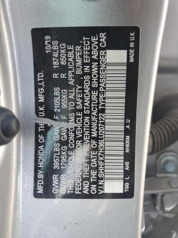 Photo 11 VIN: SHHFK7H36LU207122 - HONDA CIVIC 