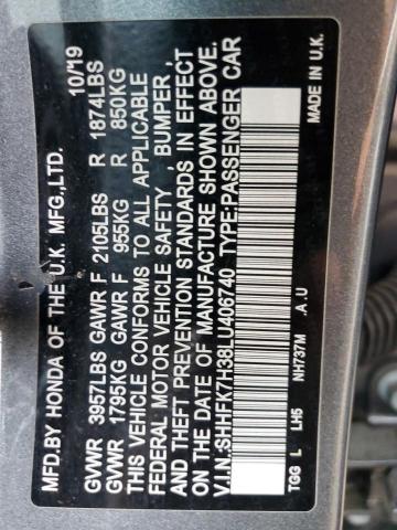 Photo 11 VIN: SHHFK7H38LU406740 - HONDA CIVIC LX 