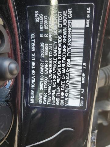 Photo 11 VIN: SHHFK7H40JU219059 - HONDA CIVIC SPOR 