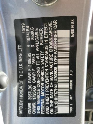 Photo 11 VIN: SHHFK7H41LU208638 - HONDA CIVIC SPOR 