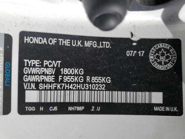 Photo 12 VIN: SHHFK7H42HU310232 - HONDA CIVIC 