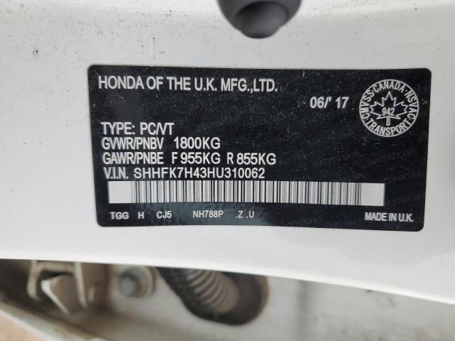 Photo 11 VIN: SHHFK7H43HU310062 - HONDA CIVIC 