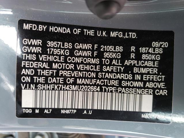 Photo 12 VIN: SHHFK7H43MU202664 - HONDA CIVIC SPOR 