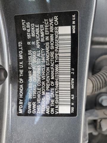 Photo 11 VIN: SHHFK7H48HU233866 - HONDA CIVIC 