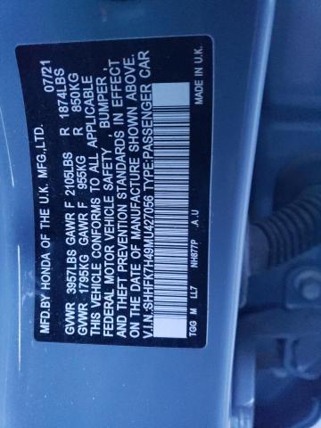 Photo 11 VIN: SHHFK7H49MU427056 - HONDA CIVIC 