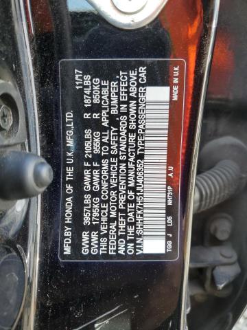 Photo 11 VIN: SHHFK7H51JU406352 - HONDA CIVIC 