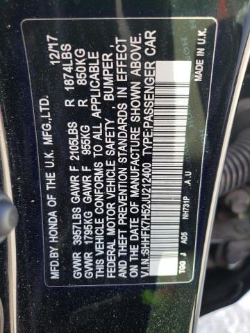 Photo 12 VIN: SHHFK7H52JU212400 - HONDA CIVIC EX 