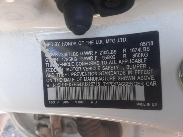 Photo 11 VIN: SHHFK7H54JU225715 - HONDA CIVIC 