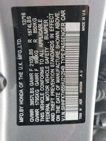 Photo 11 VIN: SHHFK7H55HU212949 - HONDA CIVIC 