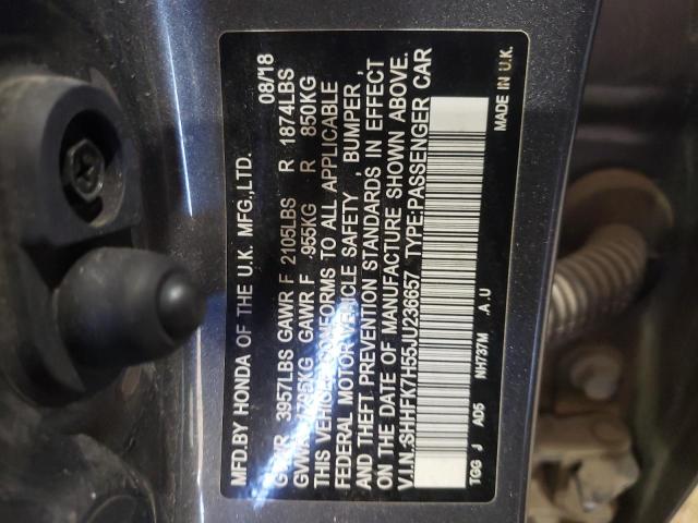 Photo 11 VIN: SHHFK7H55JU236657 - HONDA CIVIC 