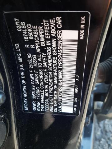 Photo 11 VIN: SHHFK7H56HU418992 - HONDA CIVIC EX 