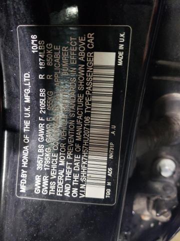 Photo 12 VIN: SHHFK7H57HU207106 - HONDA CIVIC 