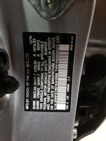 Photo 9 VIN: SHHFK7H57HU410996 - HONDA CIVIC EX 