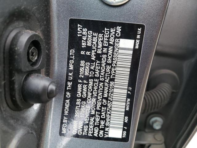 Photo 9 VIN: SHHFK7H57JU210156 - HONDA CIVIC EX 