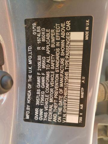 Photo 12 VIN: SHHFK7H60KU215645 - HONDA CIVIC EX 