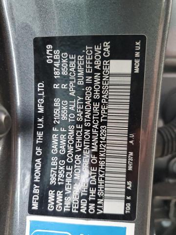 Photo 12 VIN: SHHFK7H61KU214293 - HONDA CIVIC EX 