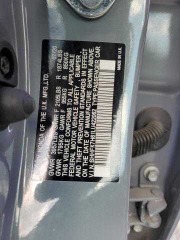 Photo 12 VIN: SHHFK7H61LU422062 - HONDA CIVIC EX 