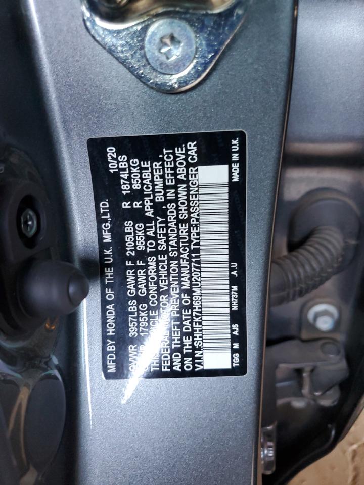 Photo 11 VIN: SHHFK7H69MU207711 - HONDA CIVIC 