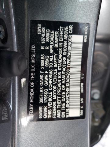 Photo 11 VIN: SHHFK7H91KU404203 - HONDA CIVIC 