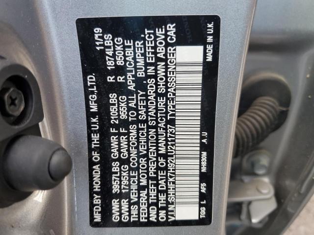 Photo 11 VIN: SHHFK7H92LU211737 - HONDA CIVIC 