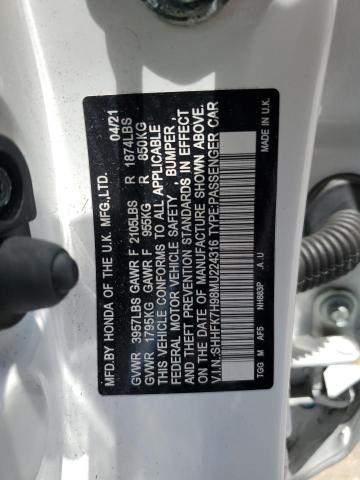 Photo 12 VIN: SHHFK7H98MU224316 - HONDA CIVIC 