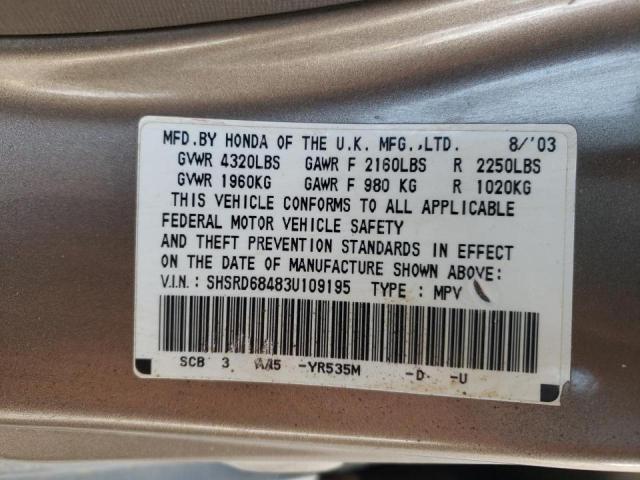 Photo 11 VIN: SHSRD68483U109195 - HONDA CRV 