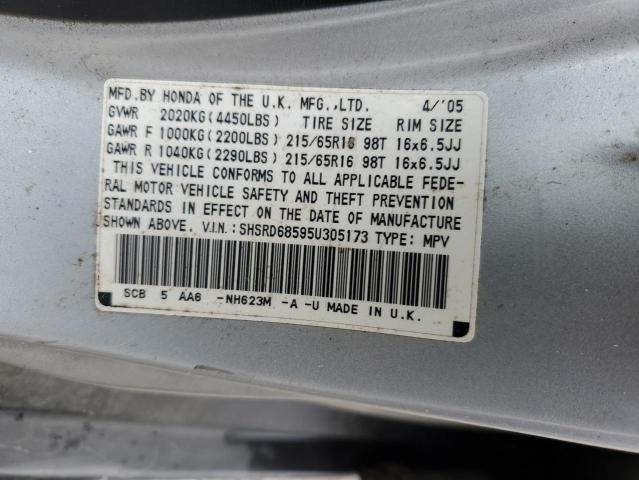 Photo 12 VIN: SHSRD68595U305173 - HONDA CR-V LX 