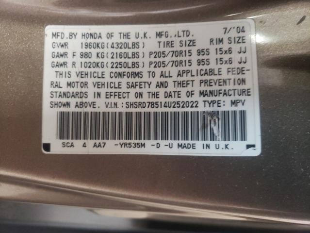 Photo 12 VIN: SHSRD78514U252022 - HONDA CRV 