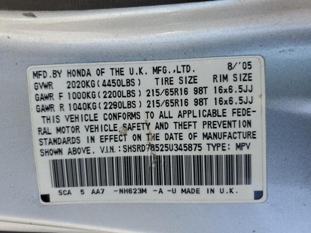 Photo 11 VIN: SHSRD78525U345875 - HONDA CR-V LX 