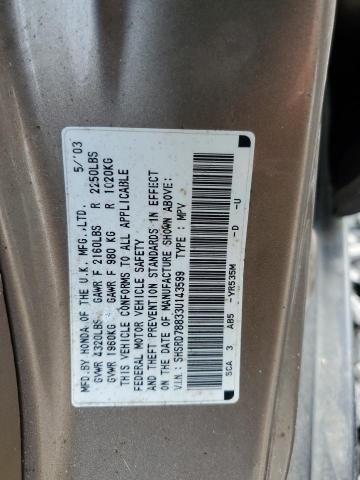 Photo 12 VIN: SHSRD78833U143599 - HONDA CRV 