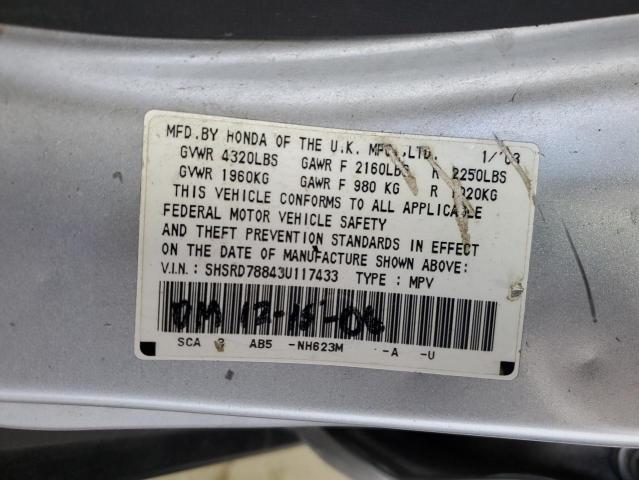 Photo 12 VIN: SHSRD78843U117433 - HONDA CRV 