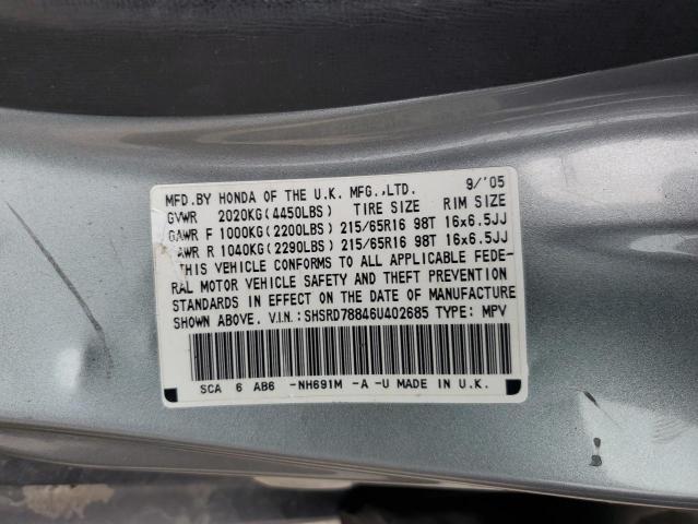 Photo 12 VIN: SHSRD78846U402685 - HONDA CRV 