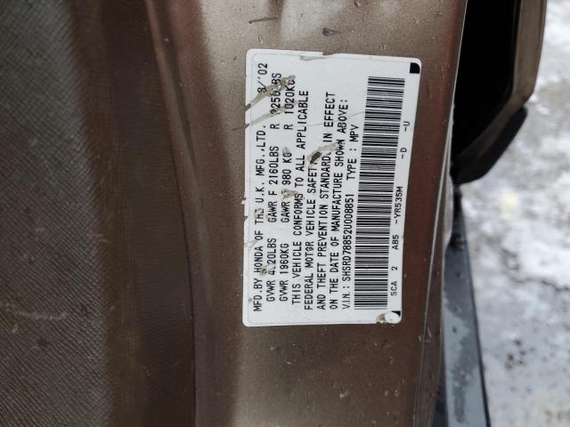 Photo 12 VIN: SHSRD78852U008851 - HONDA CRV 