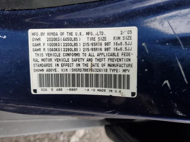 Photo 12 VIN: SHSRD78875U326118 - HONDA CRV 