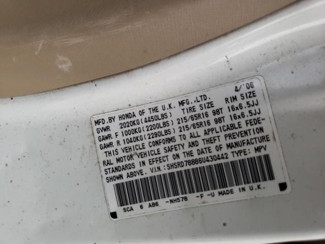 Photo 12 VIN: SHSRD78886U430442 - HONDA CR-V EX 