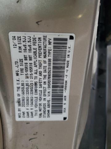 Photo 12 VIN: SHSRD78905U316698 - HONDA CR-V SE 