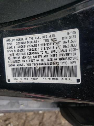 Photo 9 VIN: SHSRD78946U401612 - HONDA CR-V SE 