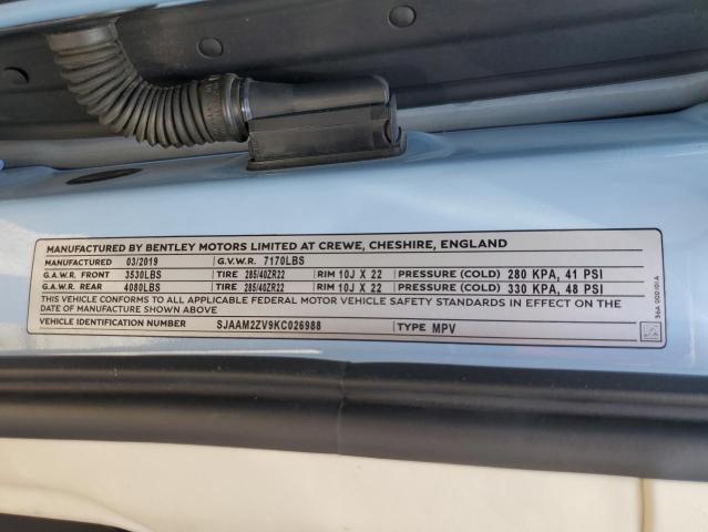 Photo 12 VIN: SJAAM2ZV9KC026988 - BENTLEY BENTAYGA 