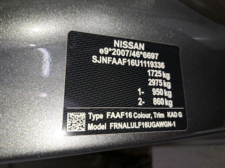 Photo 9 VIN: SJNFAAF16U1119336 - NISSAN JUKE 