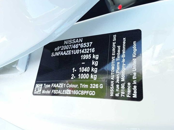 Photo 9 VIN: SJNFAAZE1U0143216 - NISSAN LEAF 