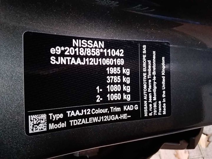 Photo 9 VIN: SJNTAAJ12U1060169 - NISSAN QASHQAI 