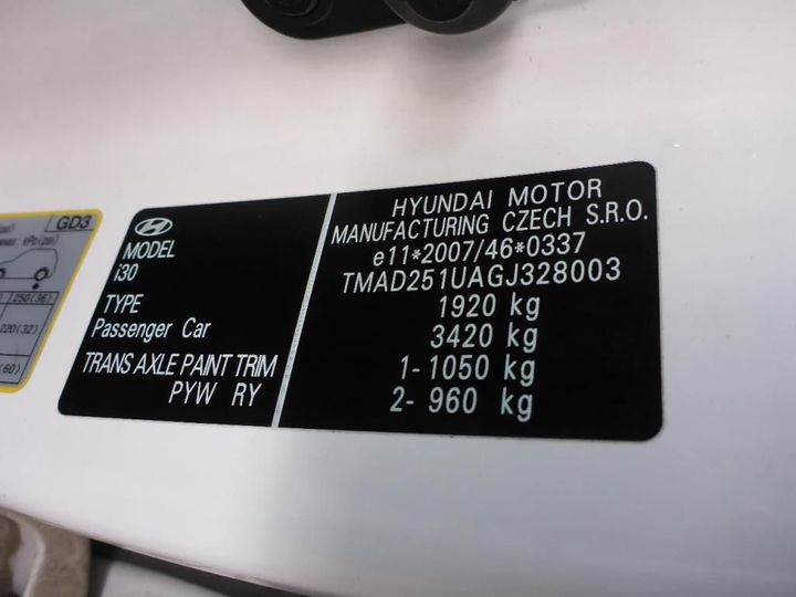 Photo 12 VIN: TMAD251UAGJ328003 - HYUNDAI I30 