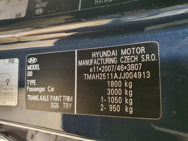 Photo 14 VIN: TMAH2511AJJ004913 - HYUNDAI I30 