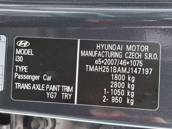 Photo 19 VIN: TMAH251BAMJ147197 - HYUNDAI I30 