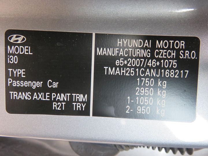 Photo 17 VIN: TMAH251CANJ168217 - HYUNDAI I30 