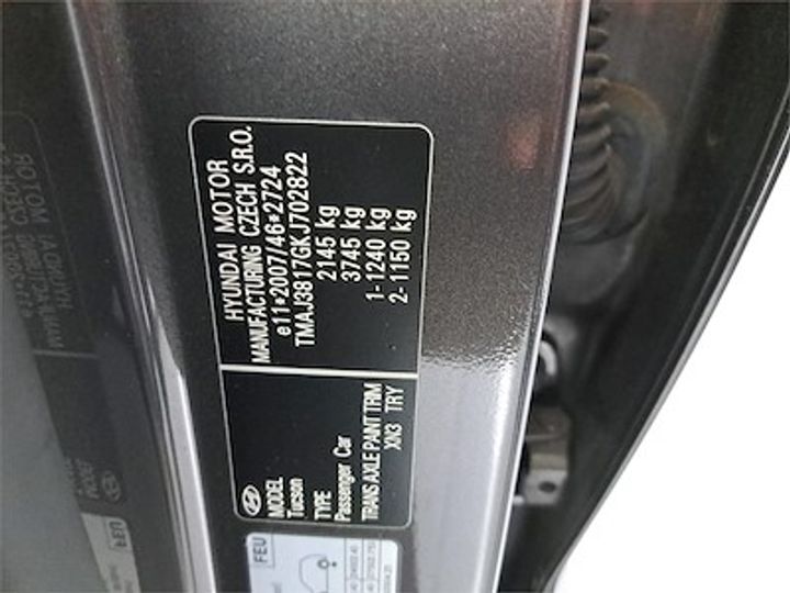 Photo 11 VIN: TMAJ3817GKJ702822 - HYUNDAI TUCSON DIESEL - 2019 