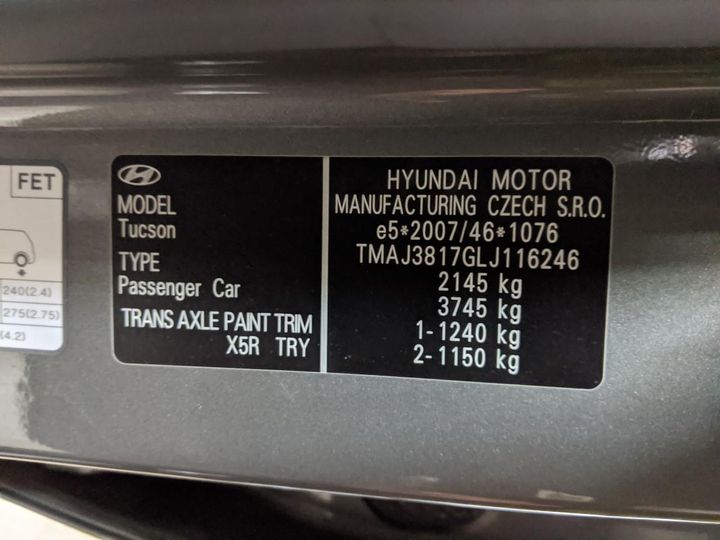 Photo 12 VIN: TMAJ3817GLJ116246 - HYUNDAI TUCSON 