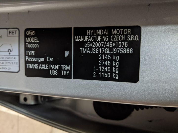 Photo 15 VIN: TMAJ3817GLJ975868 - HYUNDAI TUCSON 