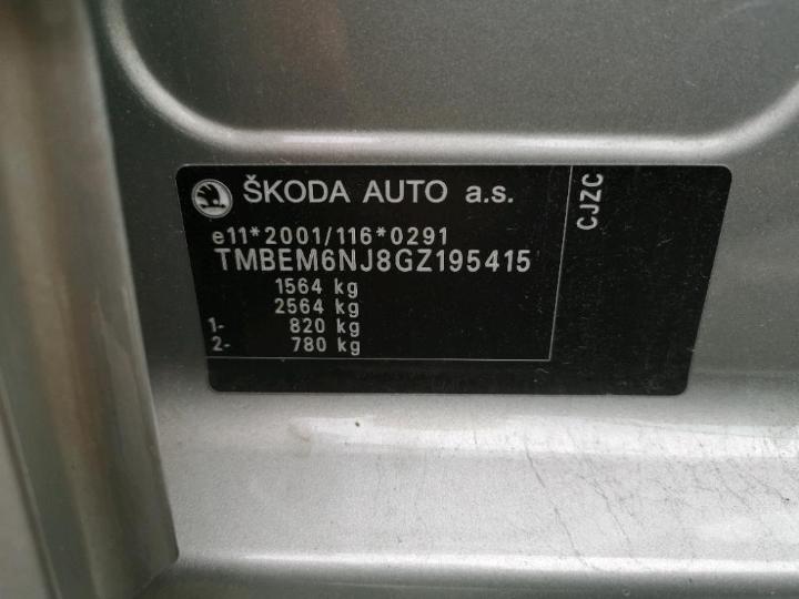 Photo 10 VIN: TMBEM6NJ8GZ195415 - SKODA FABIA 