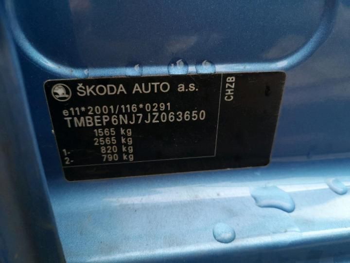 Photo 12 VIN: TMBEP6NJ7JZ063650 - SKODA FABIA 